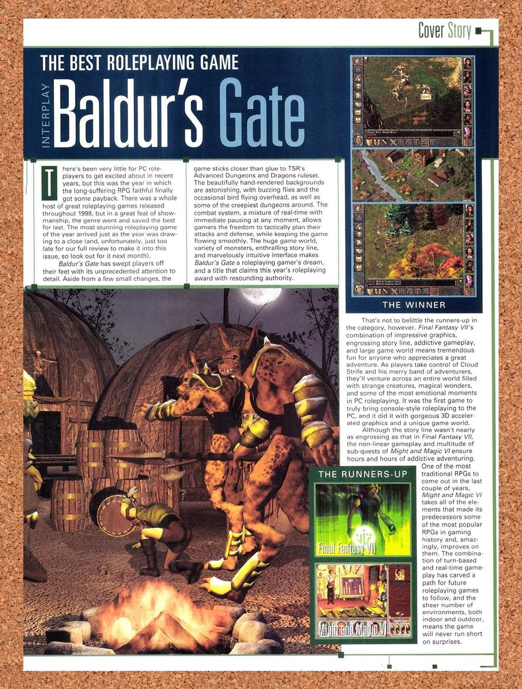 1999 Baldur's Gate The Best Roleplaying Game Original Ad vr2