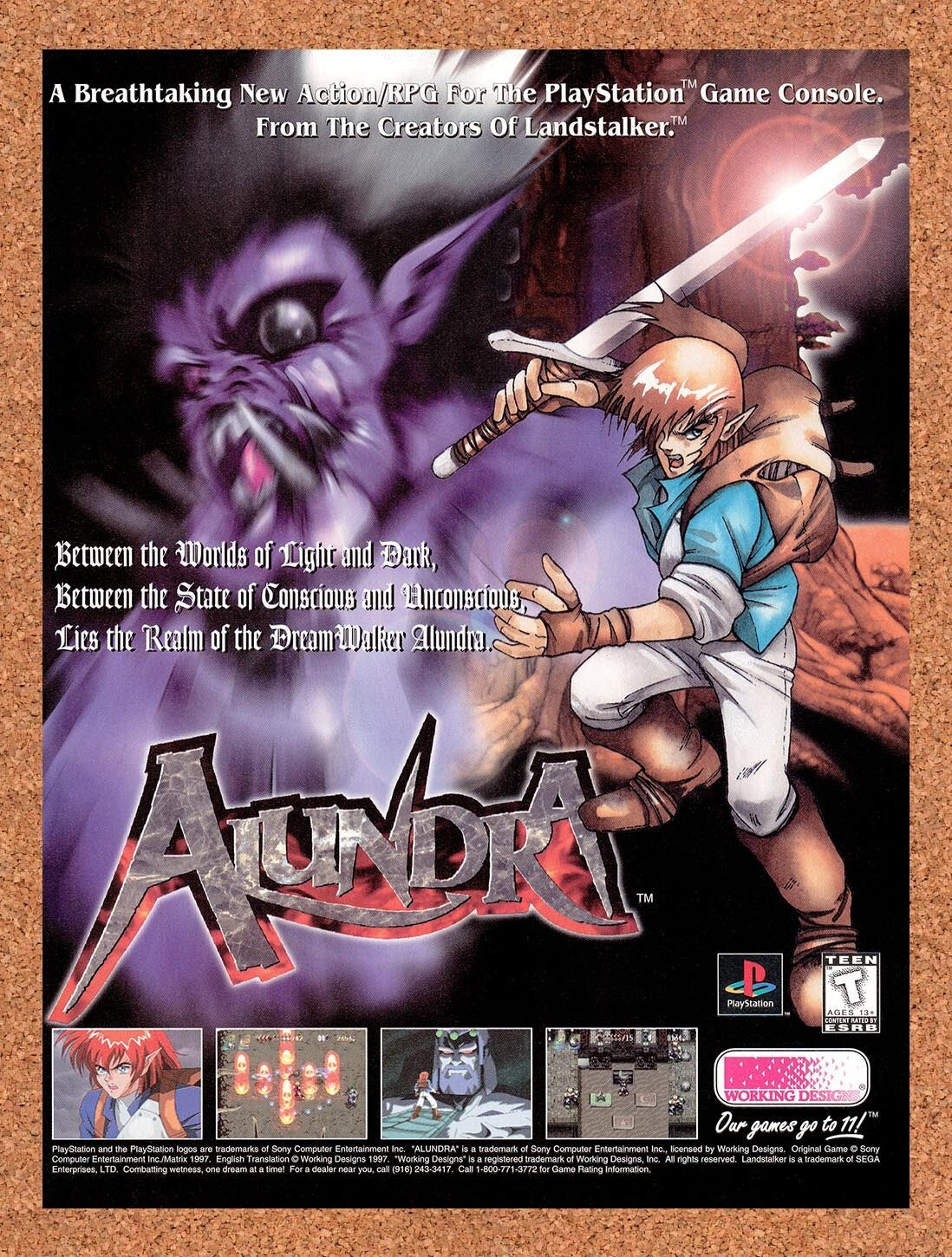 1998 Alundra PS1 Original Ad v1