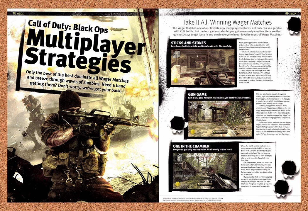 2010 Call Of Duty Black Ops Multiplayer Strategies Original Ad v6