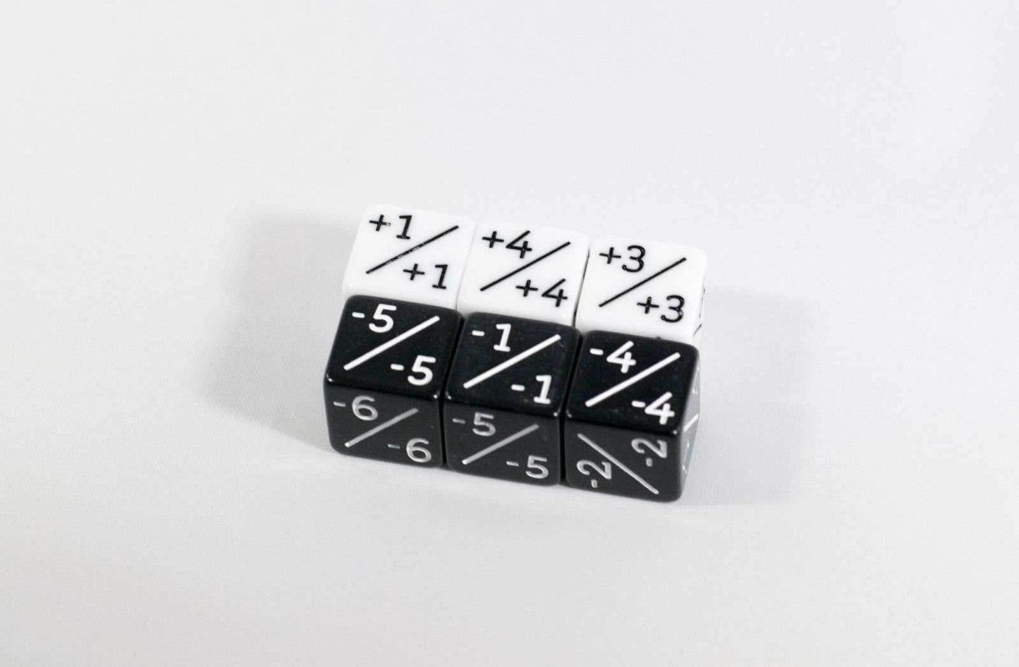 White & Black D6 MTG +1 & -1 Counter Dice - 6 Pack - Magic: The Gathering DnD - 