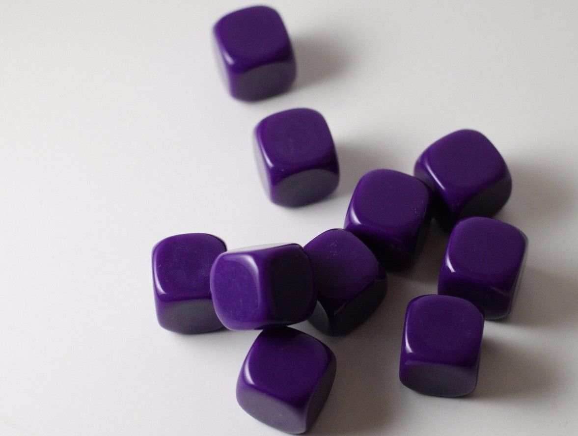 (Sold by Piece) Blank Purple Dice / Counting Cubes 16mm D6 Square RPG Gaming Dice DIY - 