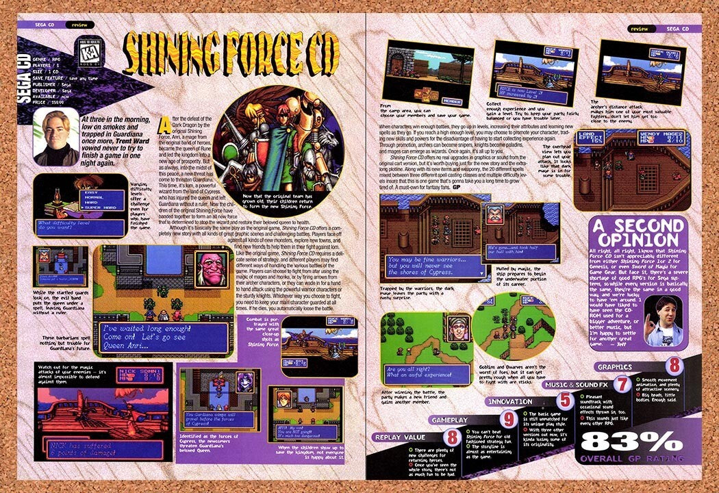1995 Shining Force CD Review Original Ad v2