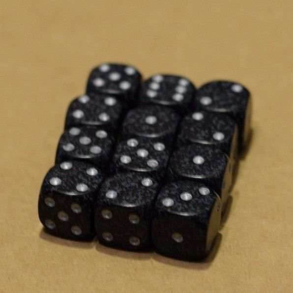 Ninja Speckled 12mm D6 Pipped - 