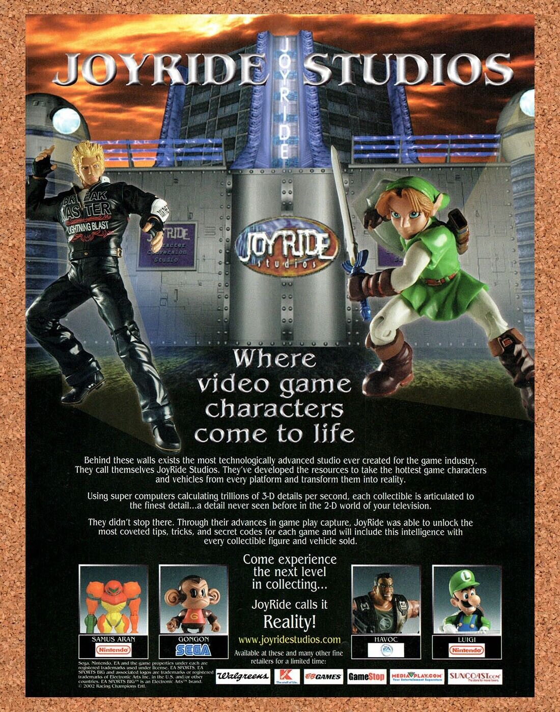 2003 Joyride Studios Collectibles Original Zelda Figures Ad v1