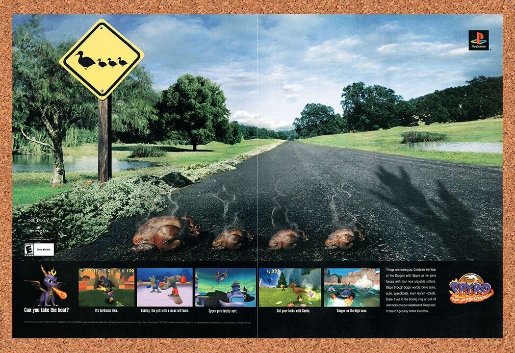 2003 Spyro Year Of The Dragon PS1 Original Ad v1