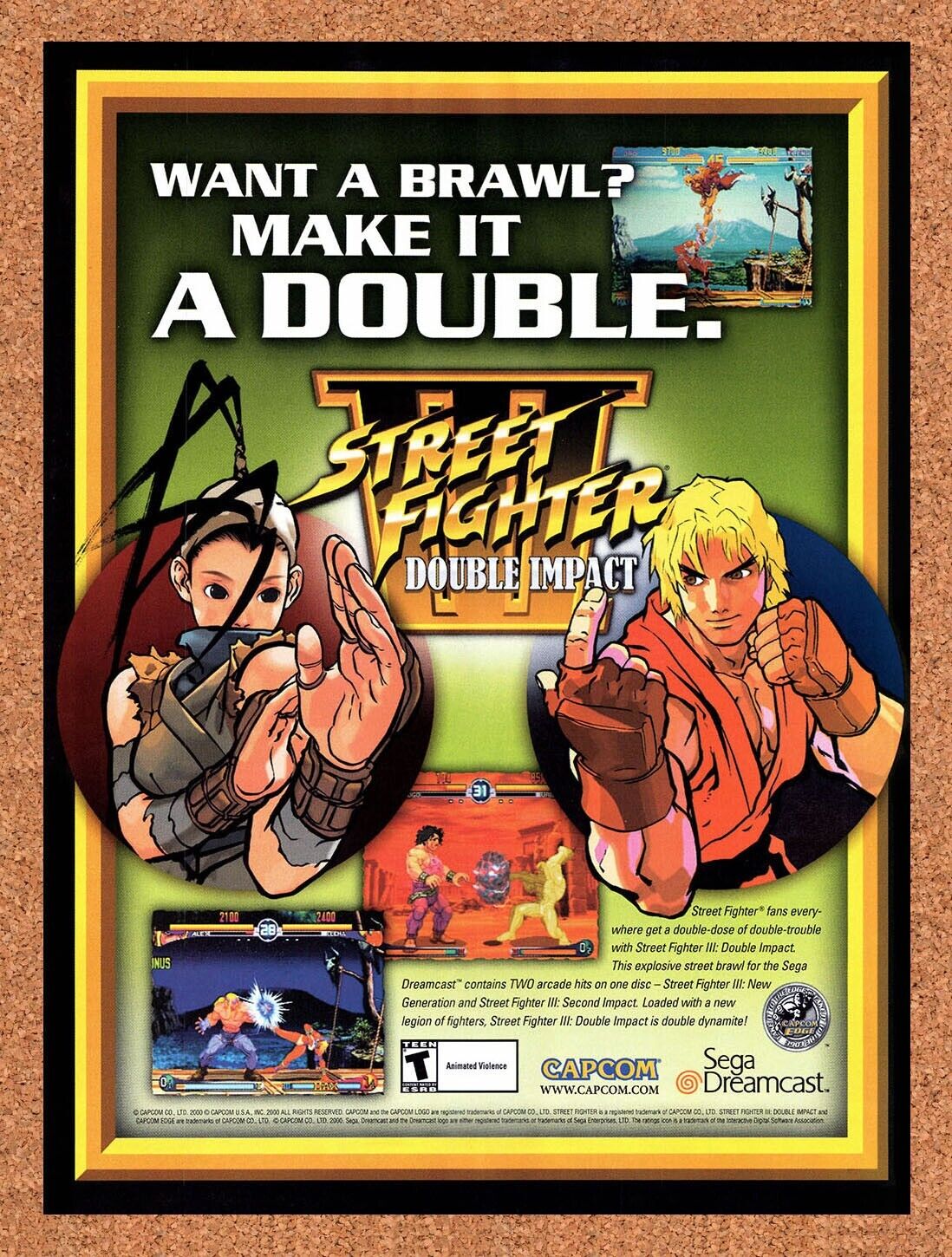 2000 Street Fighter III Double Impact Dreamcast Original Ad