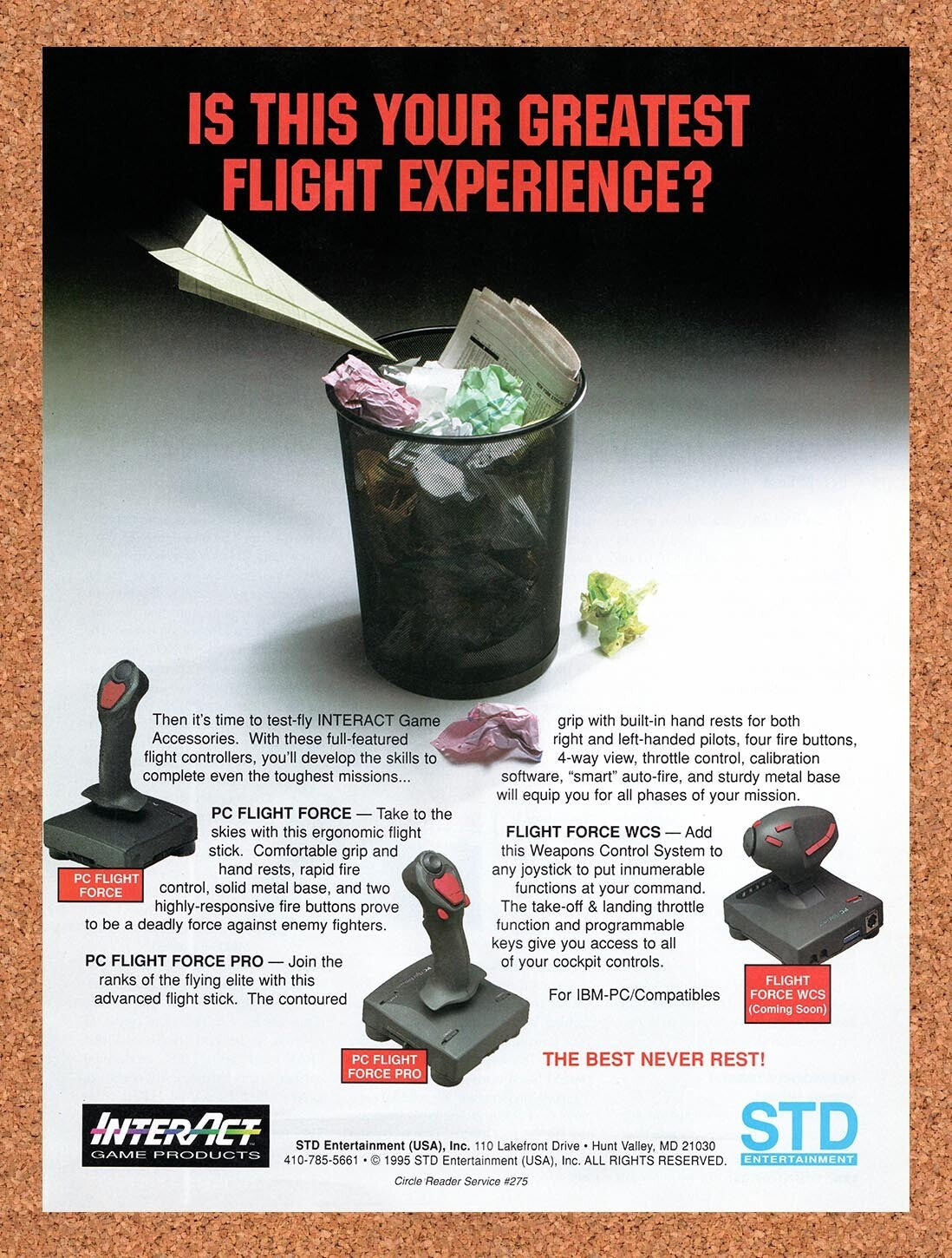 1995 STD Flight Force Flight Sticks Original Ad v13