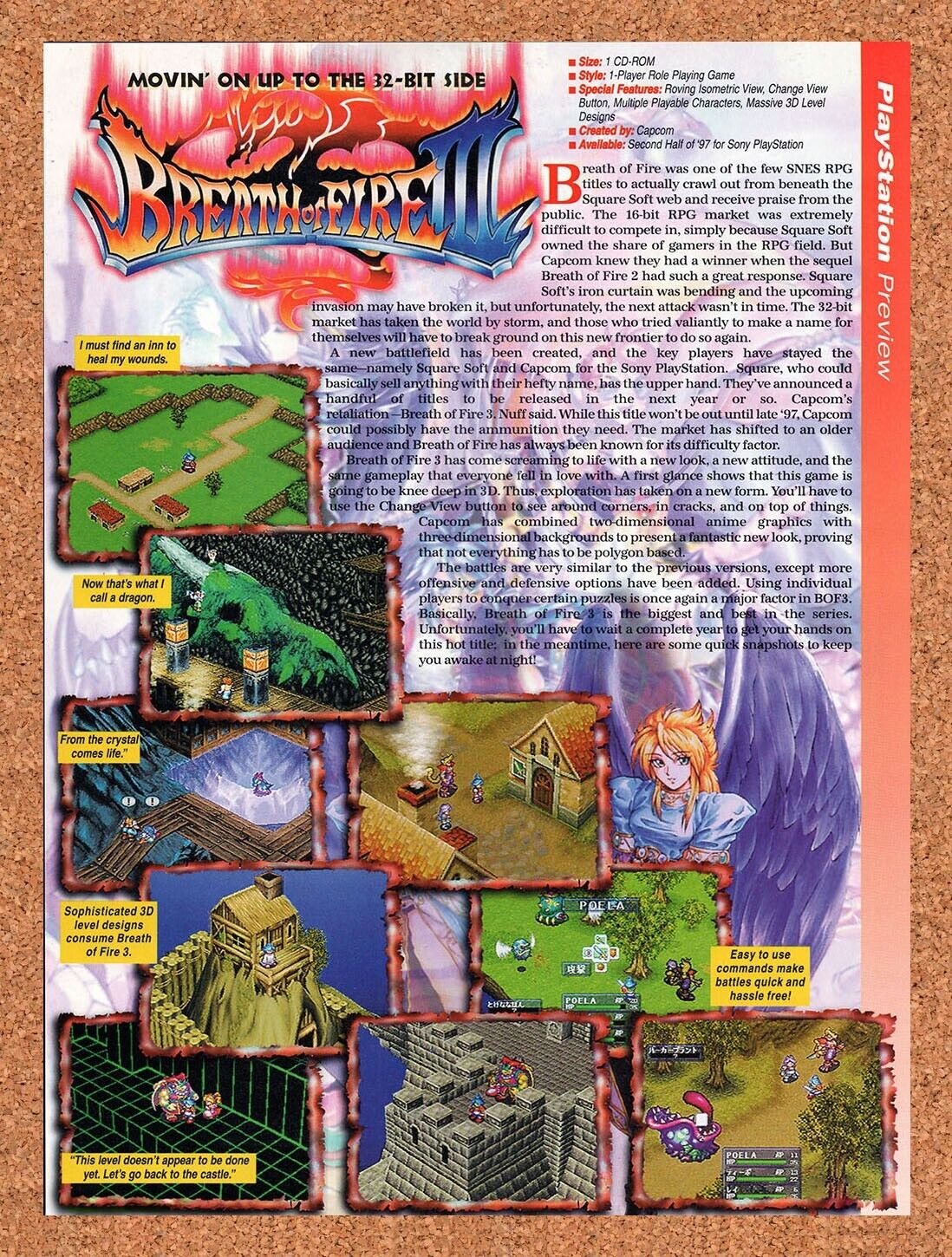 1996 Breath Of Fire III PS1 Original Ad