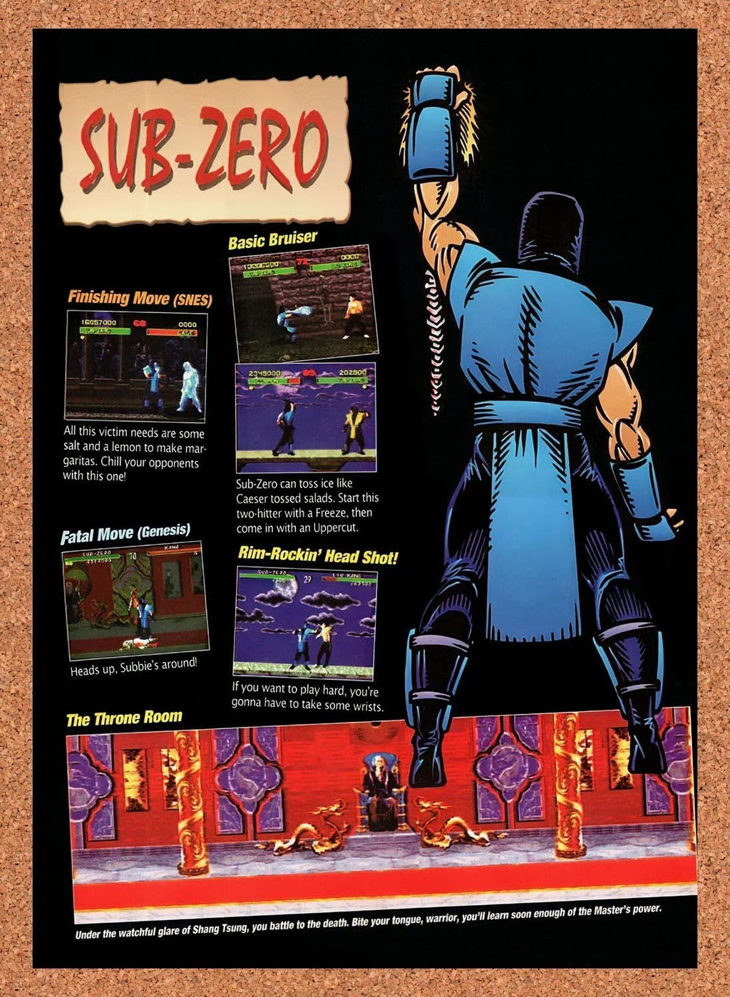 1993 Mortal Kombat Sub-Zero Profile Original Ad v11