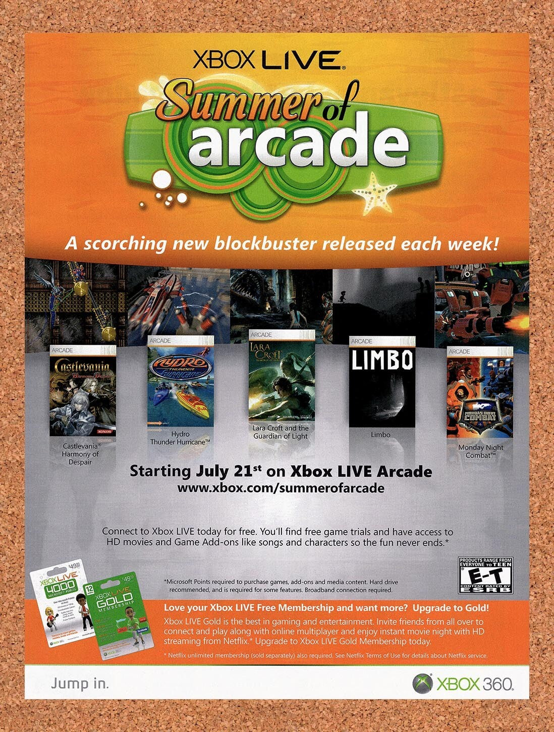 2010 Microsoft Xbox Live Summer Of Arcade Original Ad v6