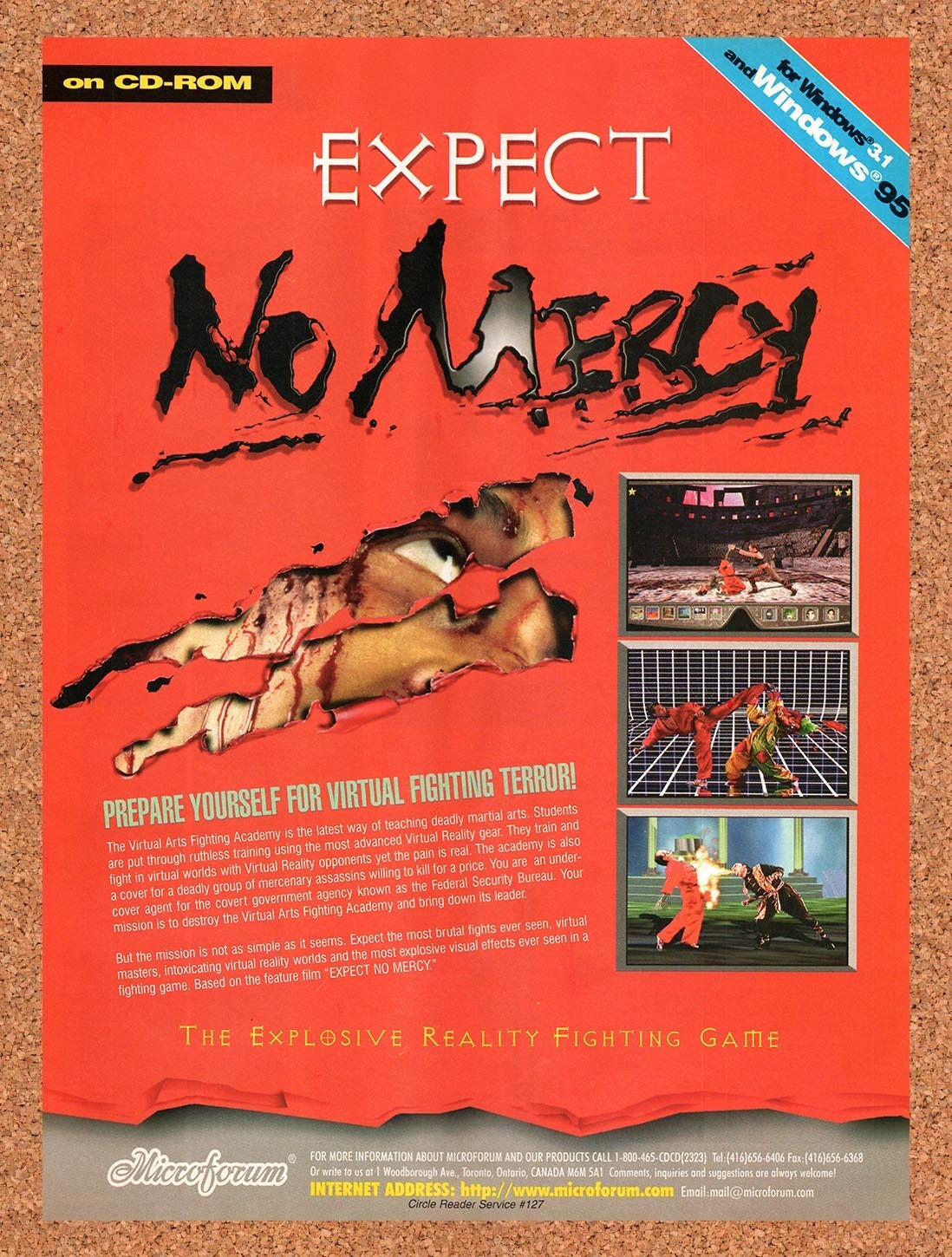 1995 Expect No Mercy PC Original Ad v2