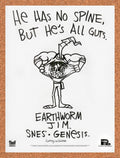 1994 Earthworm Jim Genesis Original Ad v11