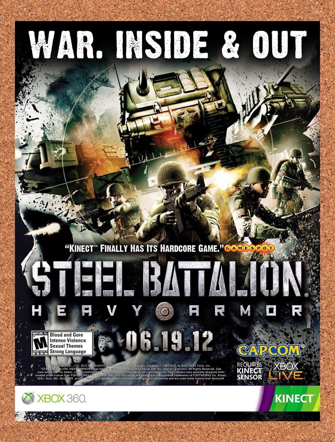 2012 Steel Battalion Heavy Armor Xbox 360 Kinect Original Ad v1