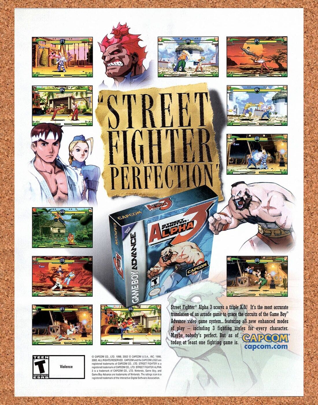 2003 Street Fighter Alpha 3 GBA Original Ad