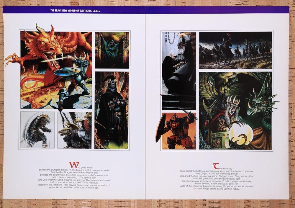 1990 Dungeons & Dragons Early D&D PC Game Story Original Ad v11