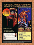 1994 Mortal Kombat Arcade Sweepstakes Original Ad