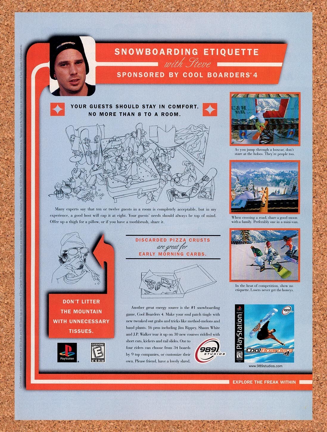 1999 Cool Boarders 4 PS1 Original Ad v2