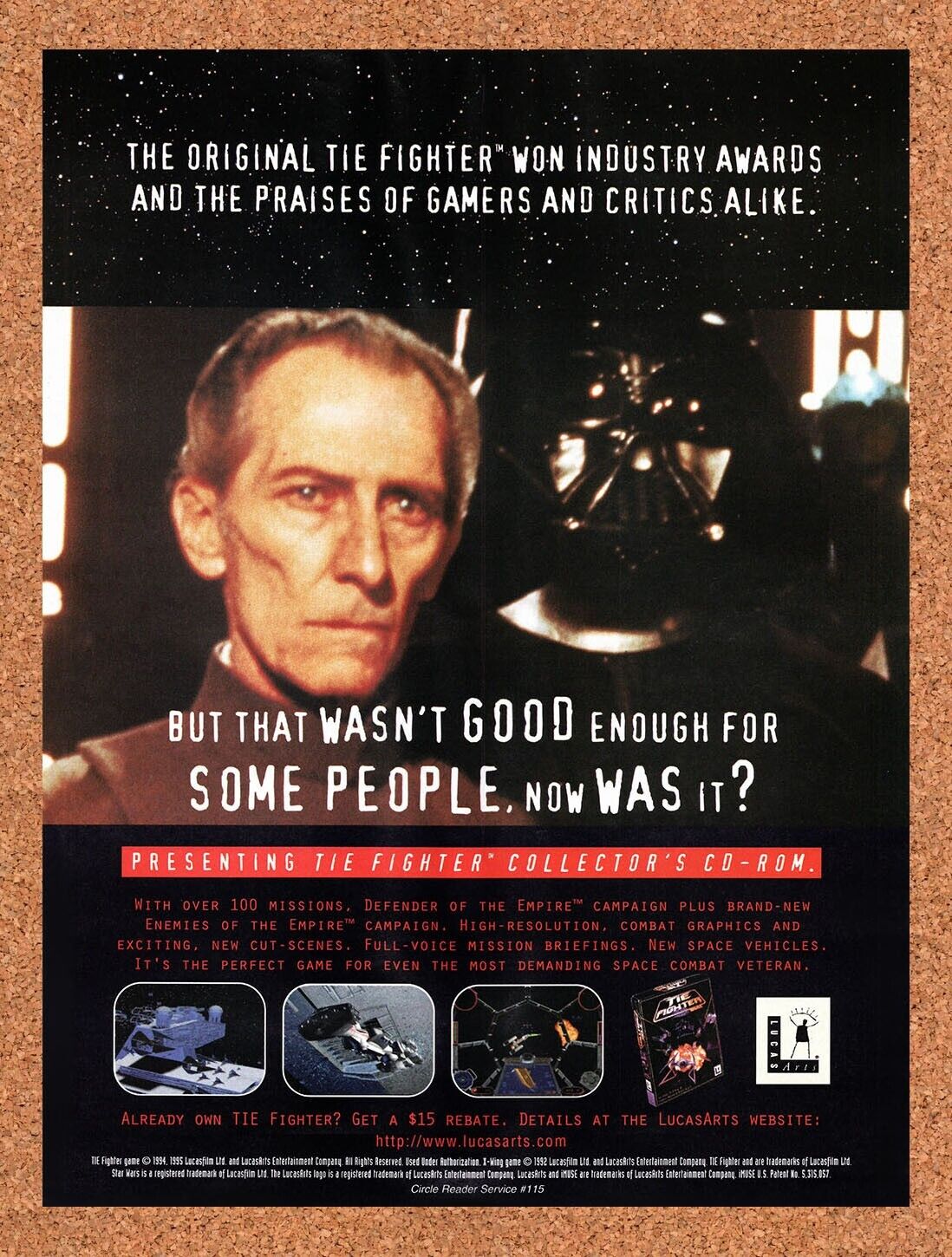 1995 Star Wars Tie Fighter PC Original Ad