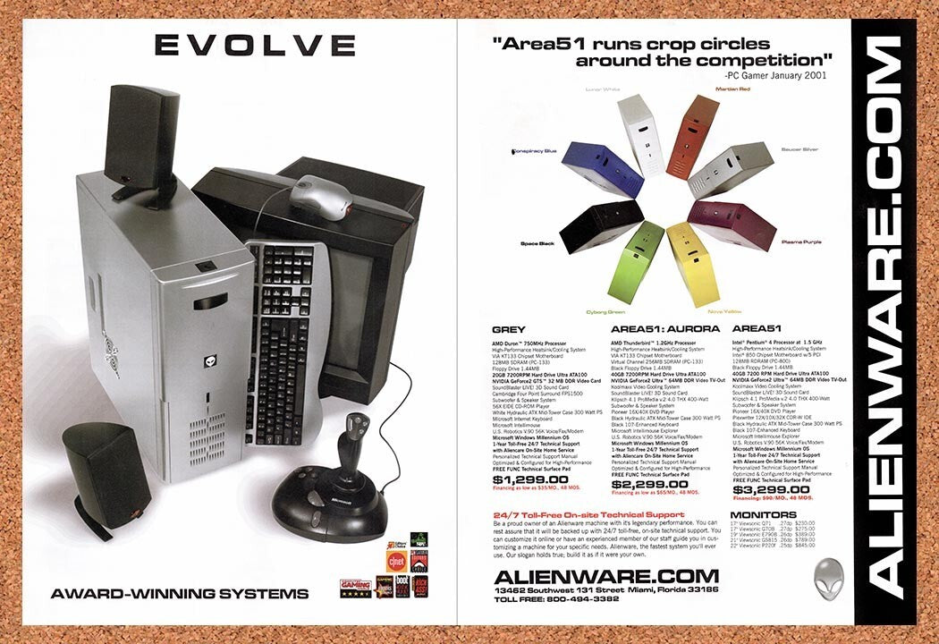 2001 Alienware Evolve Area-51 Original Ad v7
