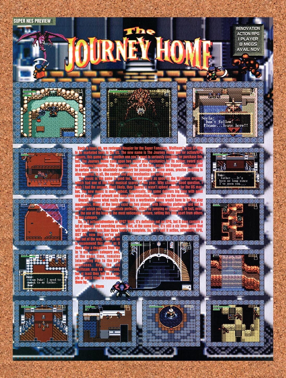 1993 The Journey Home SNES Original Ad v1