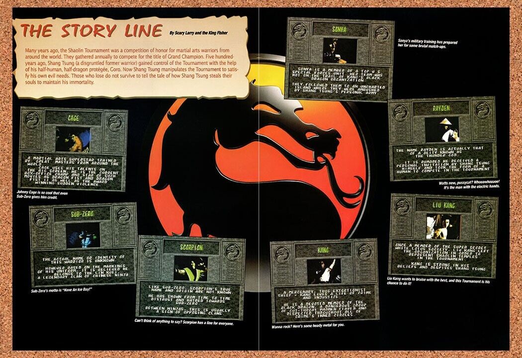 1993 Mortal Kombat Genesis Original Ad v20