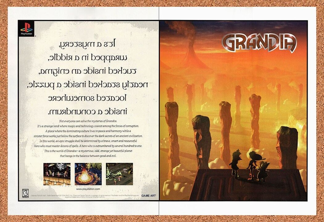1997 Grandia PS1 Original Ad v1