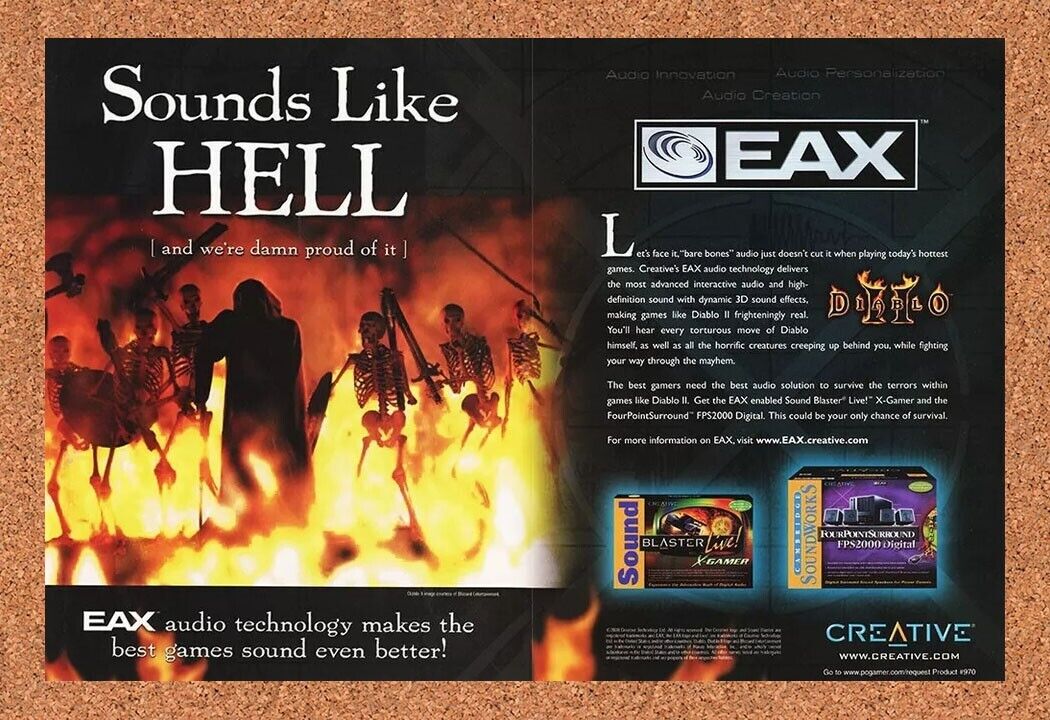 2002 Diablo II PC Original Sound Blaster Ad v1