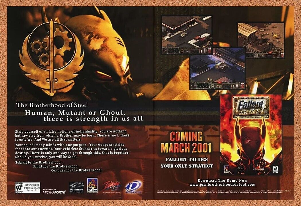 2003 Fallout Tactics PC Original Falcon Northwest Ad
