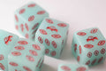 NEW Green Dice with Red Aliens GLOWS Dice Set 6 Sided Bunco RPG D6 16mm Roll - 1