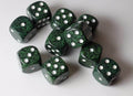 Recon Speckled 16mm D6 Pipped | Sold Per Die (Green/White) - 