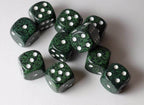 Recon Speckled 16mm D6 Pipped | Sold Per Die (Green/White) - 