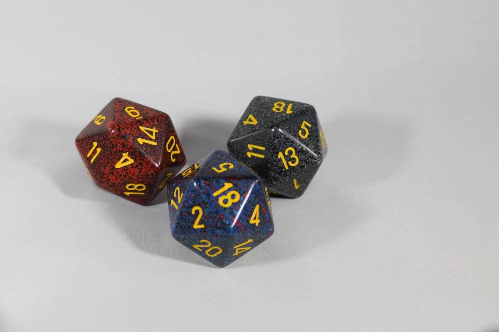 24x Speckled 34mm Chessex D20 Dice Complete Set with Case Large Size Collection - 