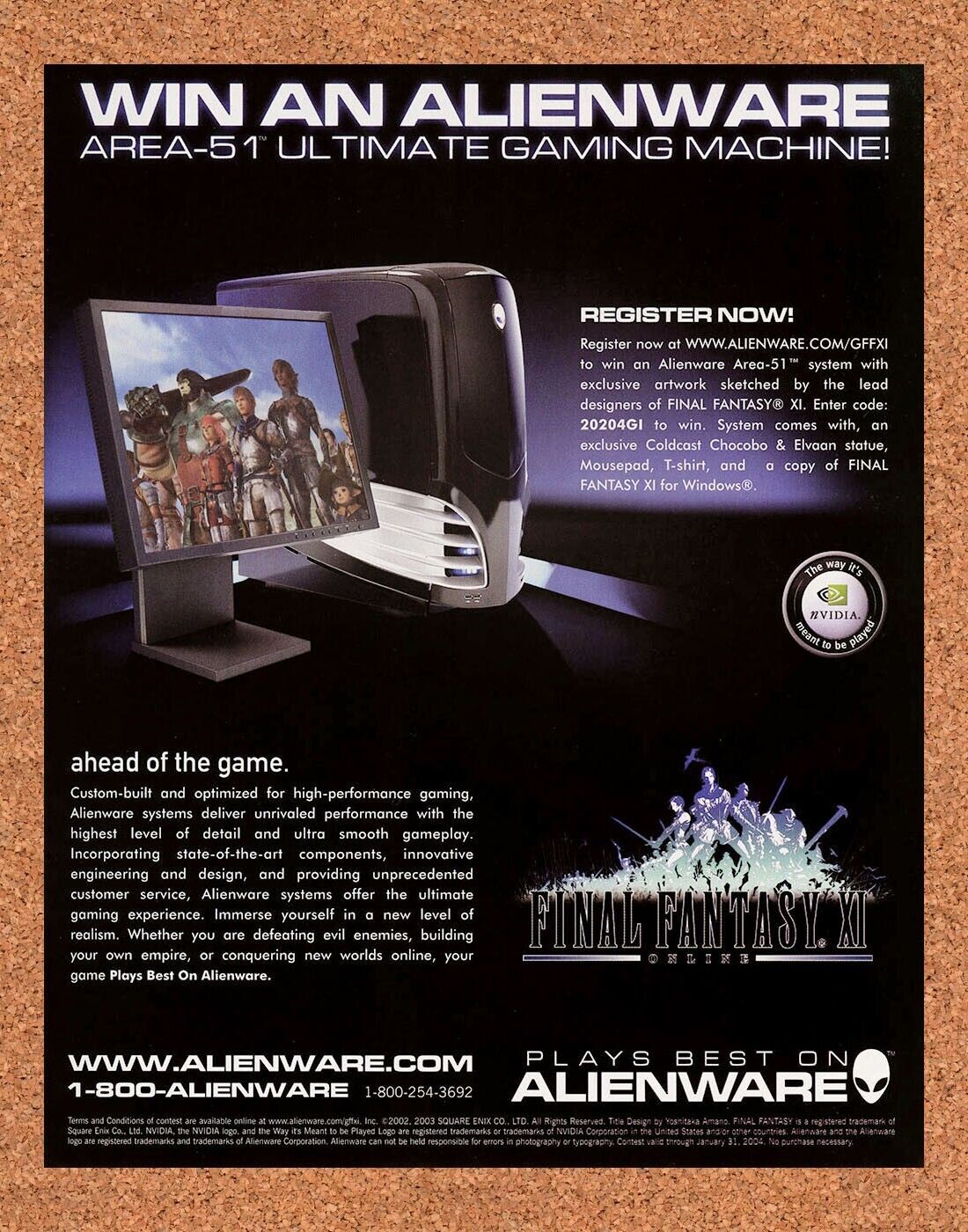 2005 Final Fantasy XI Online Alienware Original Contest Ad