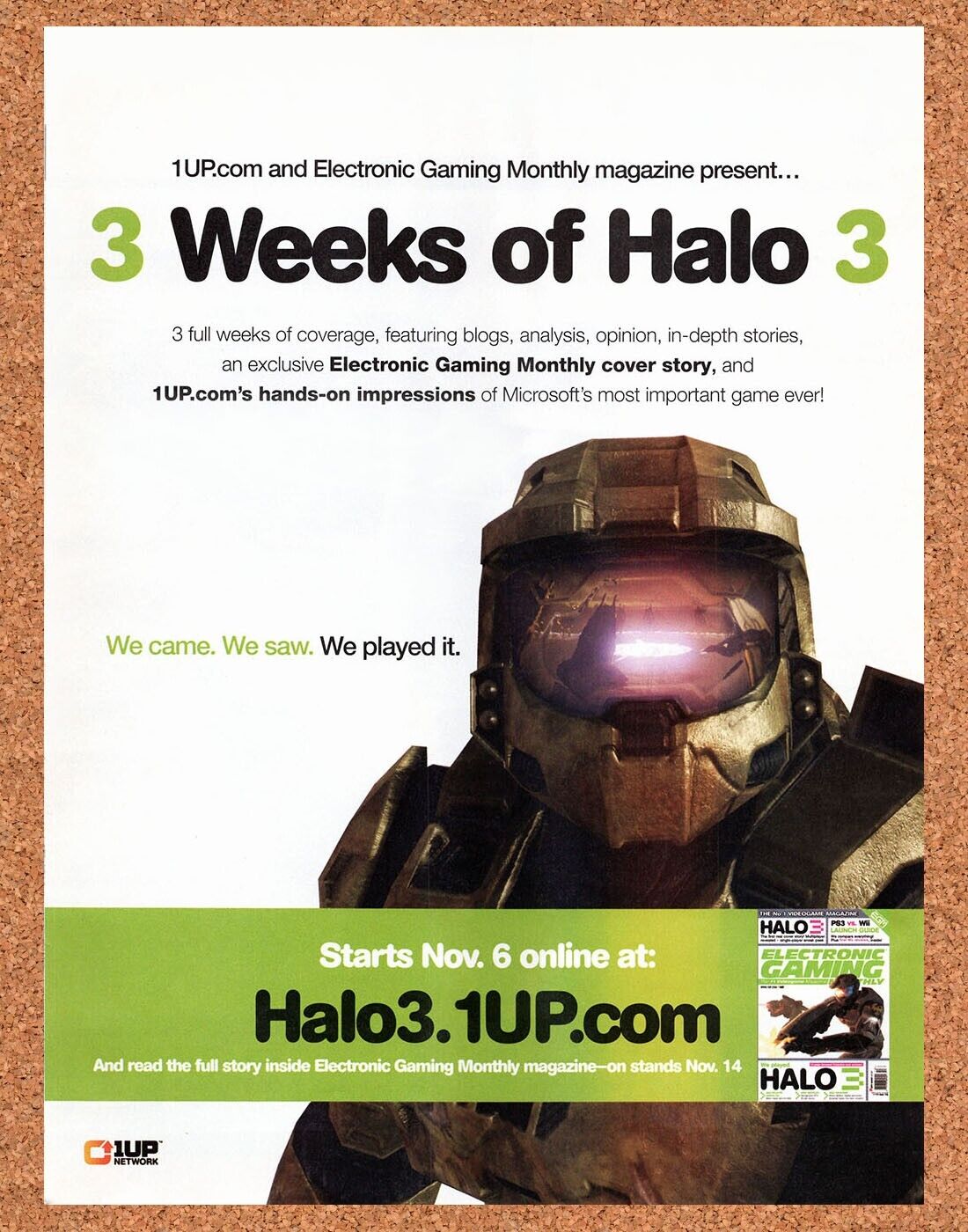 2006 Halo 3 PC Original 1up Network Ad