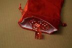 NEW Large Red Velvet RPG Game Dice Bag w/ White Satin Lining Counter Pouch Gift - 