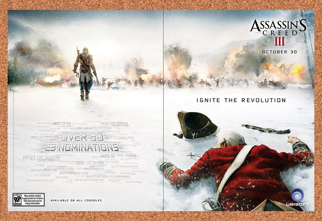 2012 Assassin's Creed III Xbox 360 Original Ad v4