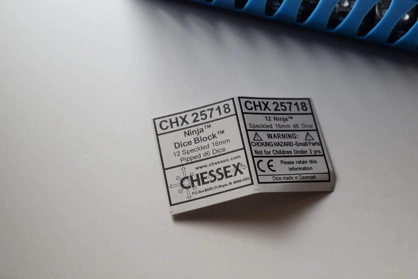 Ninja Speckled 16mm D6 Pipped | Black/Grey (sold per piece) - 