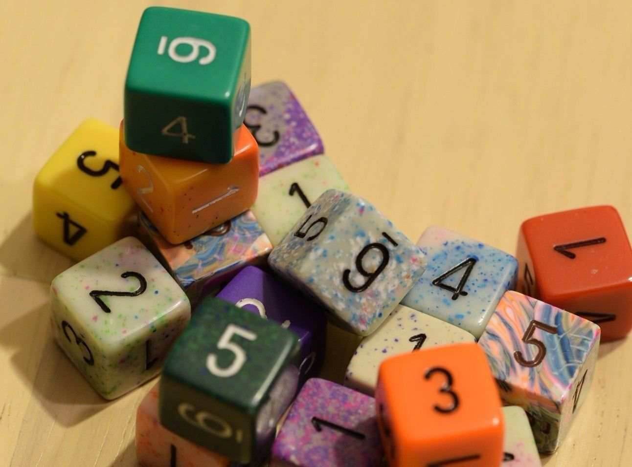 Random Set of 6 d6 Six Sided Numbers RPG Dungeons and Dragons Dice (6) Chessex - 