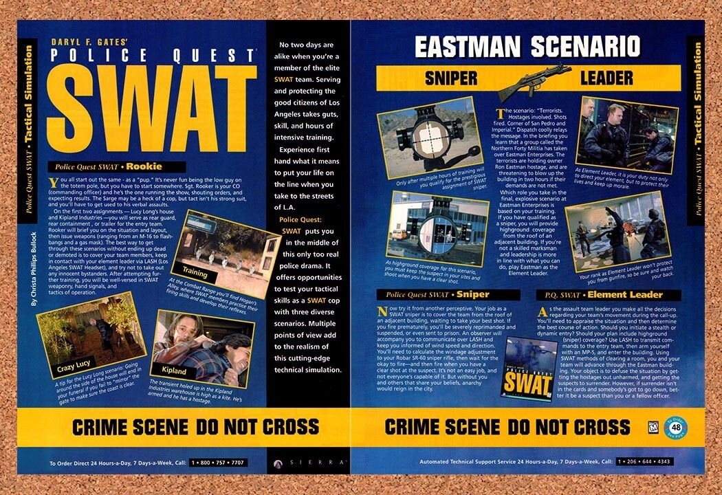 1996 Police Quest Swat PC Original Ad v3