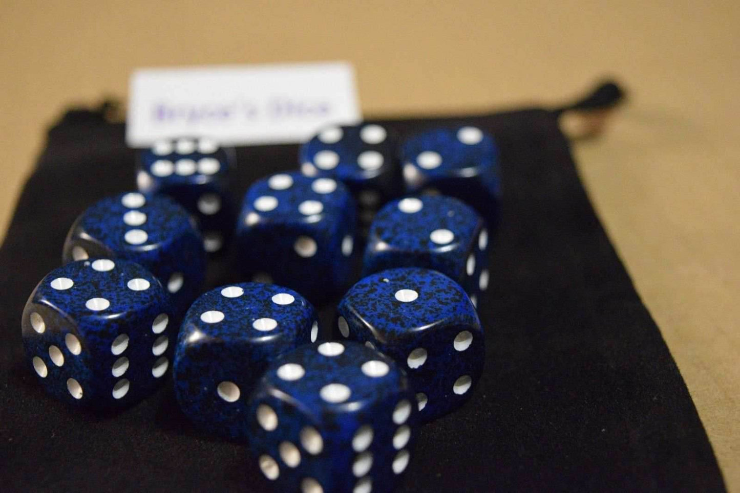 Speckled 16mm D6 RPG Chessex Dice (1 Die) - Stealth - Speckled Blue and Black - 