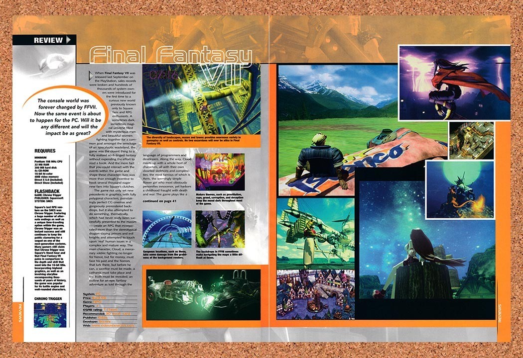 1998 Final Fantasy VII PC Original Ad vr12