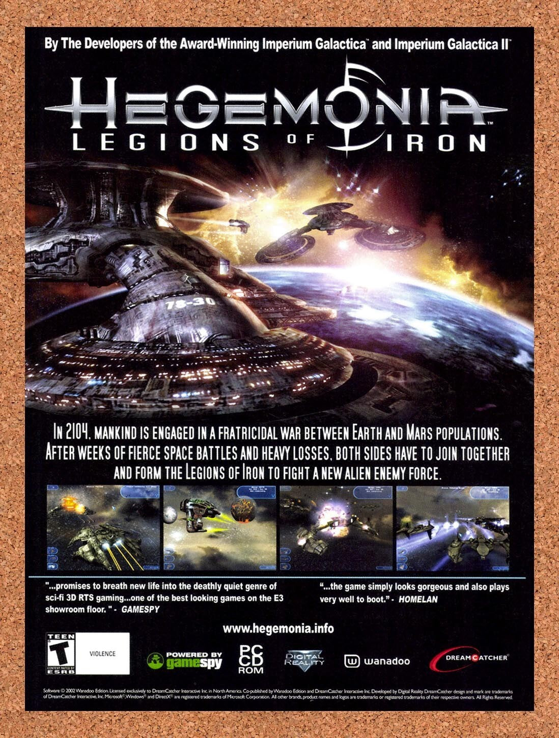 2002 Hegemonia Legions Of Iron PC Original Ad v1