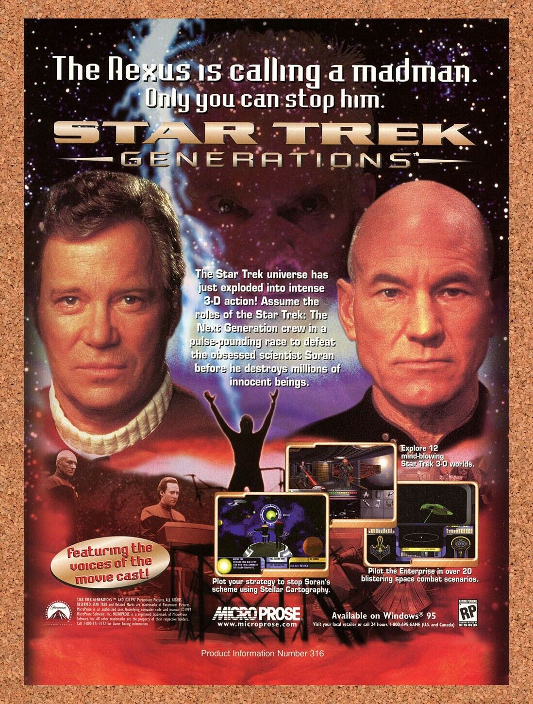 1999 Star Trek Generations PC Original Ad v2