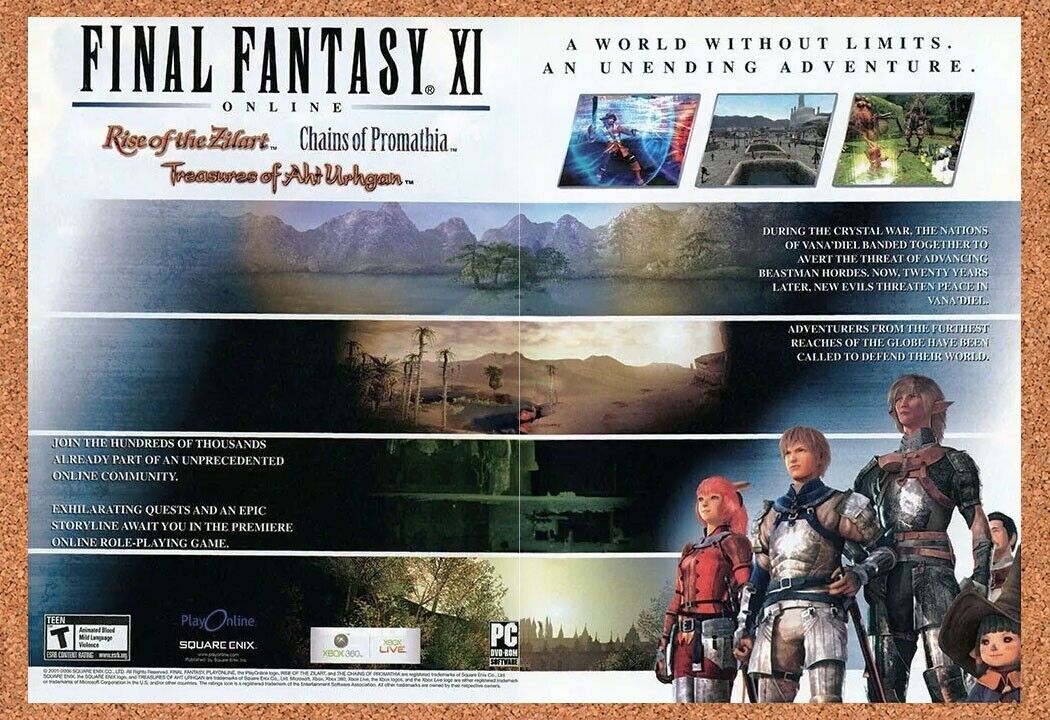 2006 Final Fantasy XI PS2 Original Ad