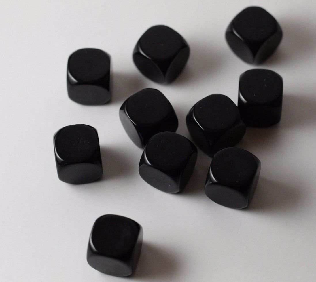 (Sold by Piece) Blank Black Dice / Counting Cubes 16mm D6 Square RPG Gaming Dice DIY - 