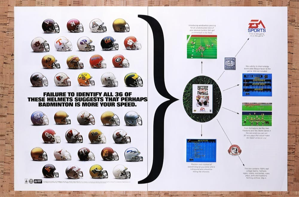 1995 College Football 95 Genesis Original Ad v1