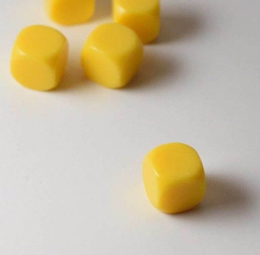 (Sold by Piece) Blank Yellow Dice / Counting Cubes 16mm D6 Square RPG Gaming Dice DIY - 