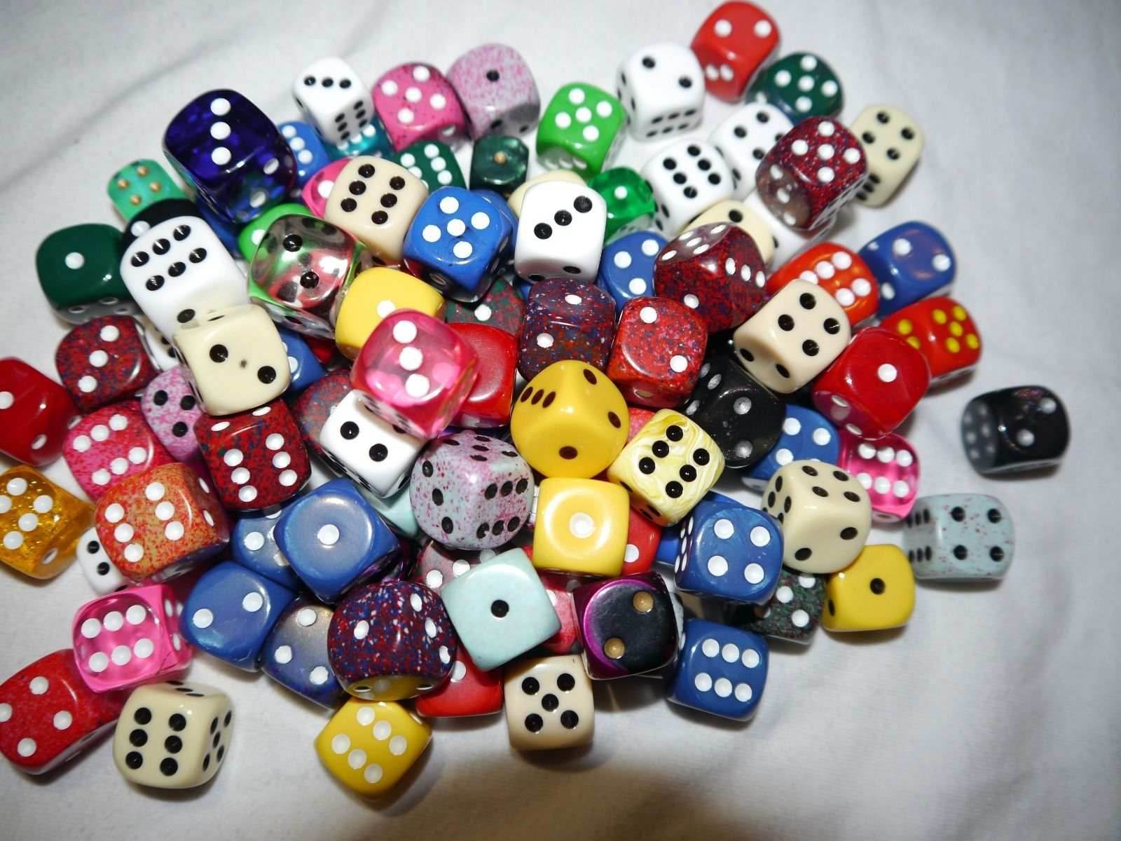 Random d6 Gaming RPG Yahtzee Dice Multi Colors Sizes Quality - 10 Dice