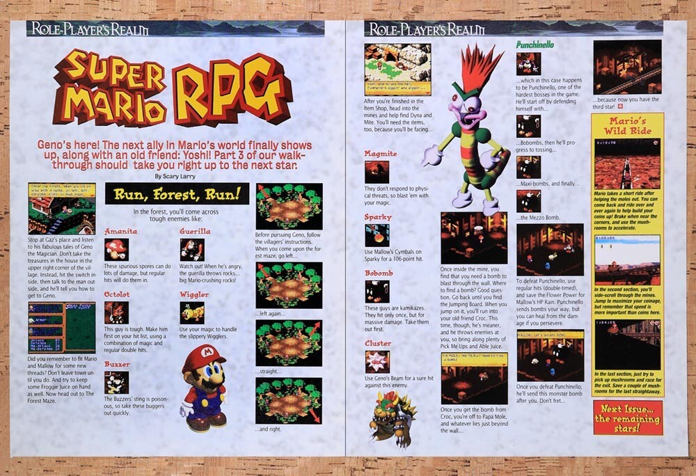 1996 Super Mario RPG Forest Tips Original Ad v3