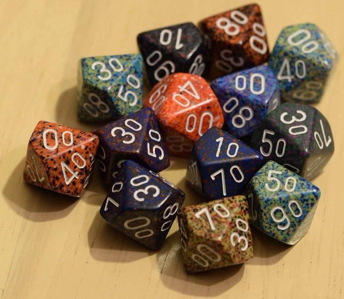 Random Set of 6 d10/% Ten Sided Percent RPG Dungeons and Dragons Dice (6) Chessex - 
